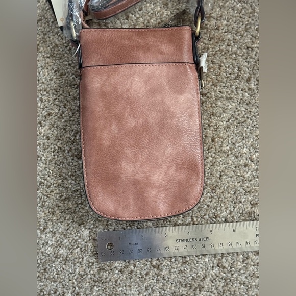 Le Miel Brown Vegan Leather Crossbody Expanding Wallet Purse NWT - Picture 5 of 14